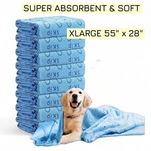 Quick Drying Super Absorbent‎ Microfiber Dog Pet Towels XL 55"x28" Grooming 2pk